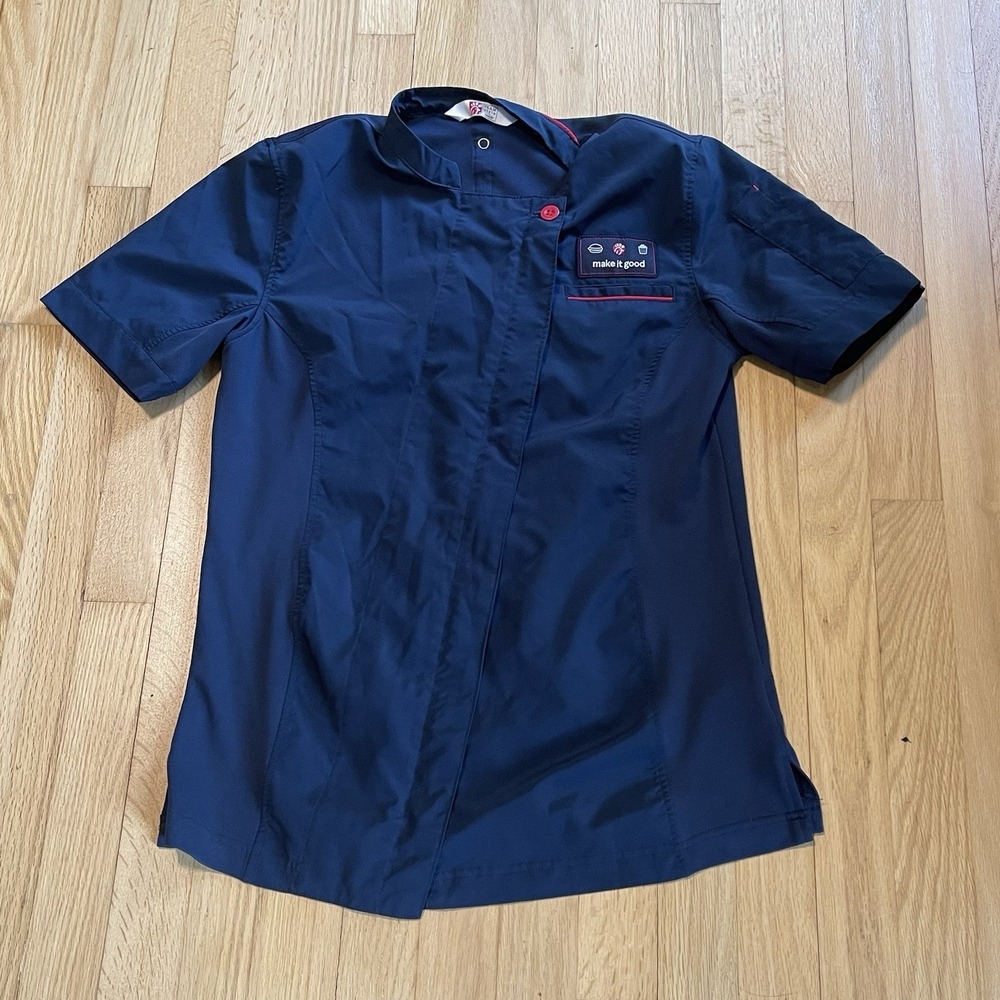 Oobe Team Style Adult XS Chick-Fil-A Chef Coat Zip Shirt Blue Uniform Men's